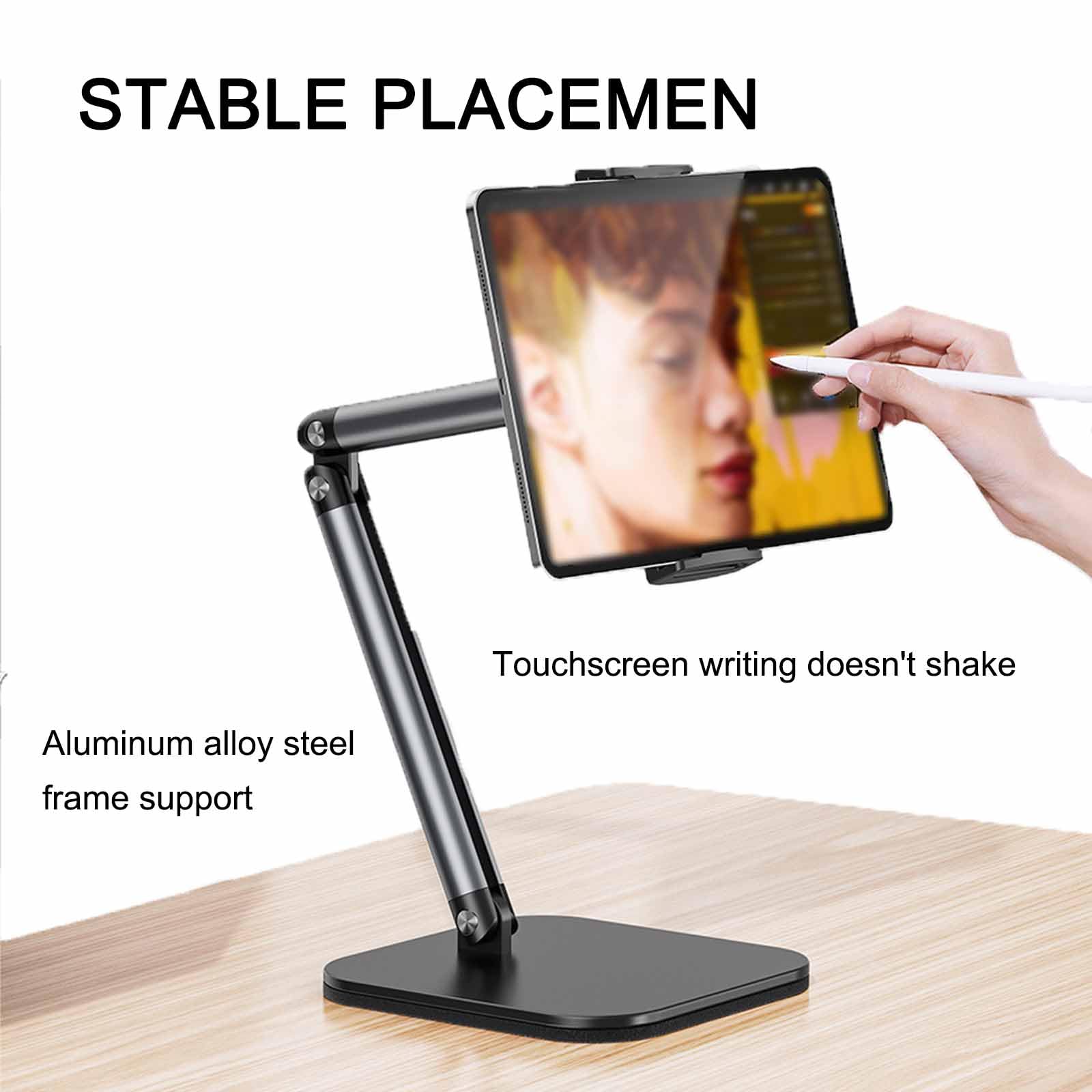 Metalowy Uchwyt do Pulpitu, Aluminiowy Uchwyt do Tabletów, Regulacja Wysokości i Kąta, Podnoszący Uchwyt do Tabletów, Przenośny Tablet do Transmisji na żywo