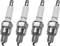 4 peças de vela de ignição A7TC, vela de ignição adequada para motor GY6 50cc 70cc 90cc 110cc 125cc 150cc ATV scooter Dirt Bike Go Kart, velas de ignição A7TC substituição para U20FSR U22FSR-U