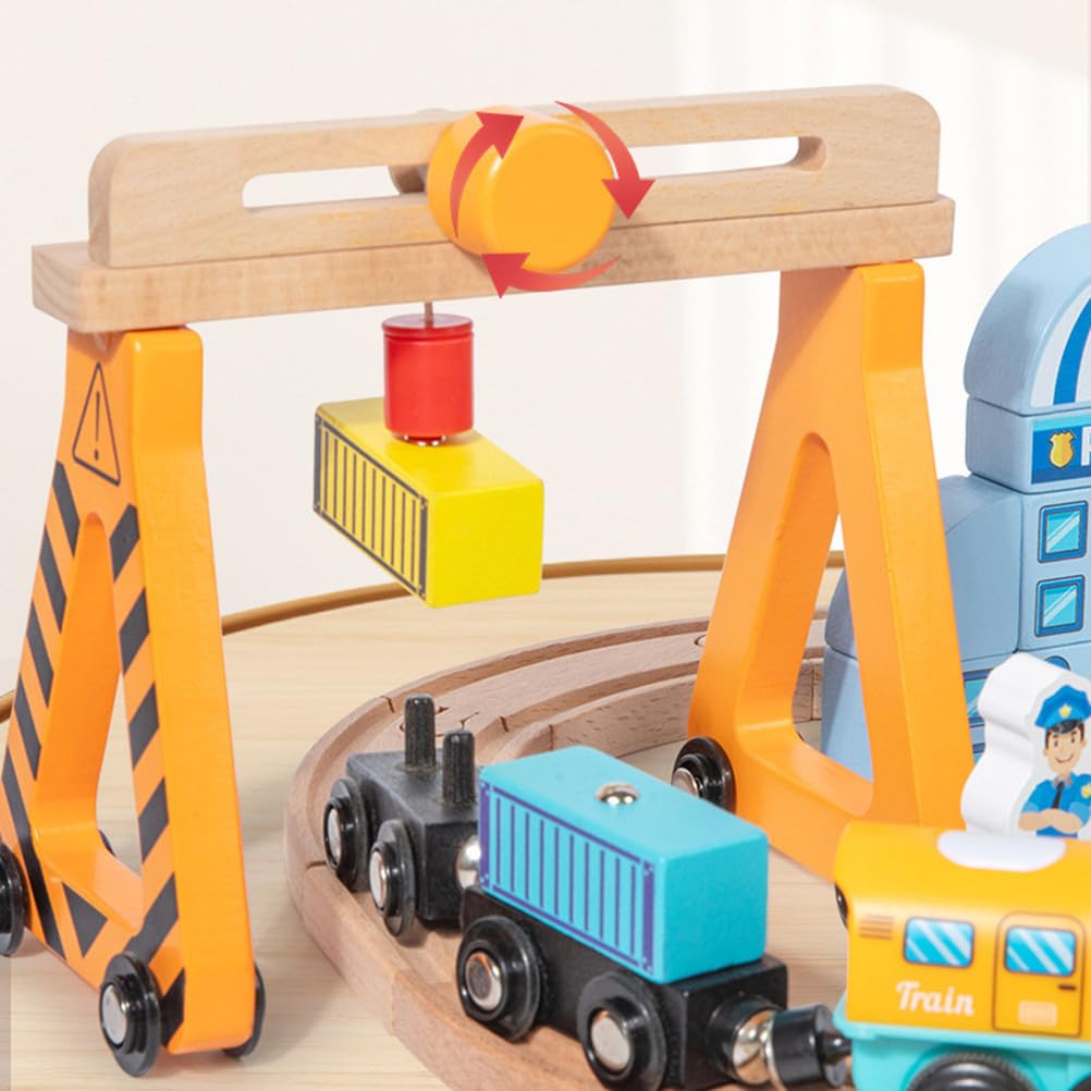 Holzeisenbahn-Set, DIY zusammenbaubares Eisenbahngleisspielset | Stadt-Szene Holz-Zugset, Kleinkind Holz-Lokomotiven-Set