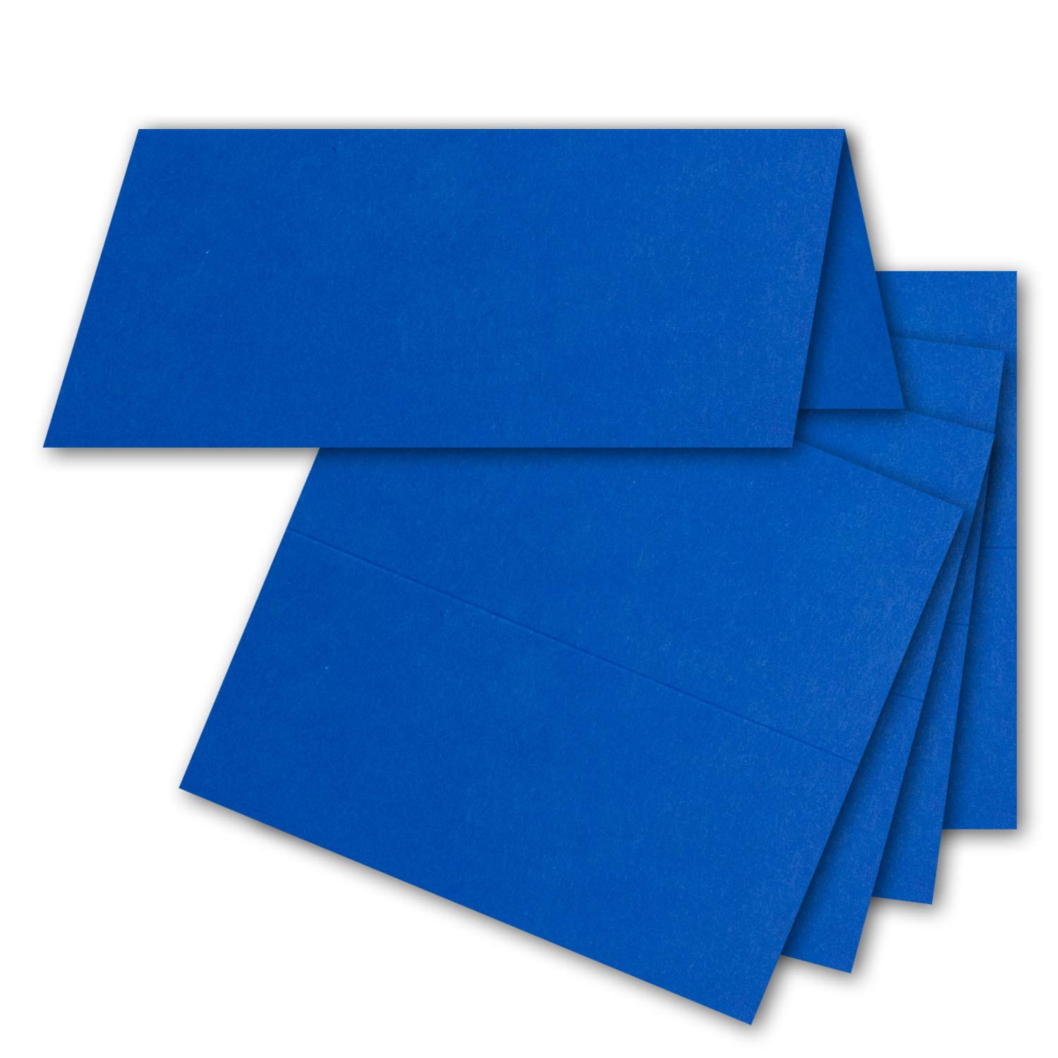 25 x place cards in royal blue, 4.5 x 10 cm, 240 g/m², blank double cards with stable stand, ideal as place cards and name cards