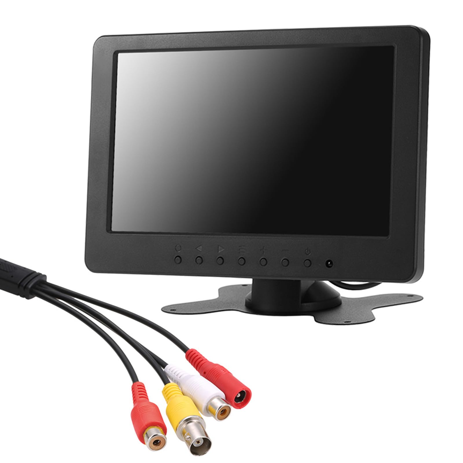 Monitor HD da 7 Pollici 1024x600 16:9 TFT LCD Display Trasparente per Monitoraggio Auto Domestiche con Ingresso Video AV BNC, Staffa di Supporto Portatile per Indagini Sulla Sicurezza delle