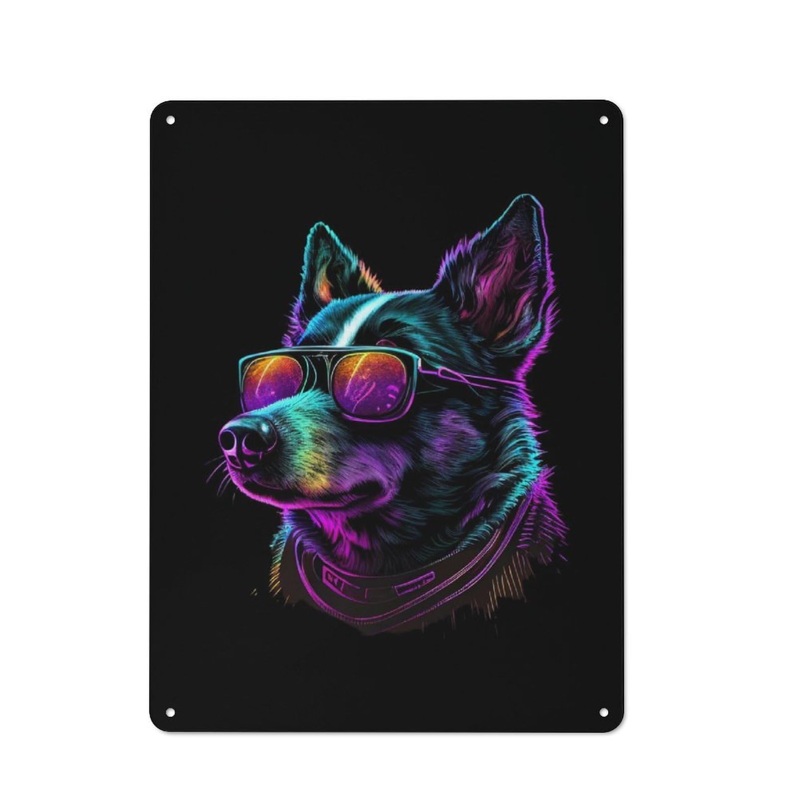 Junmoney Australian Cattle Dog Smart Tin Sign 40X30cm Featuring Office Wall Decor For Workspace, Cafe, Shop Or Desk Area