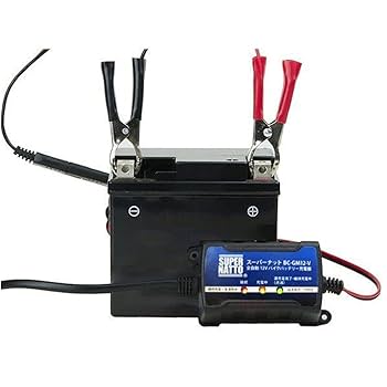 バイクのバッテリー&バッテリーの充電機セット品 SUPER NATTO バイク用バッテリー＋充電器セット カワサキ Ninja