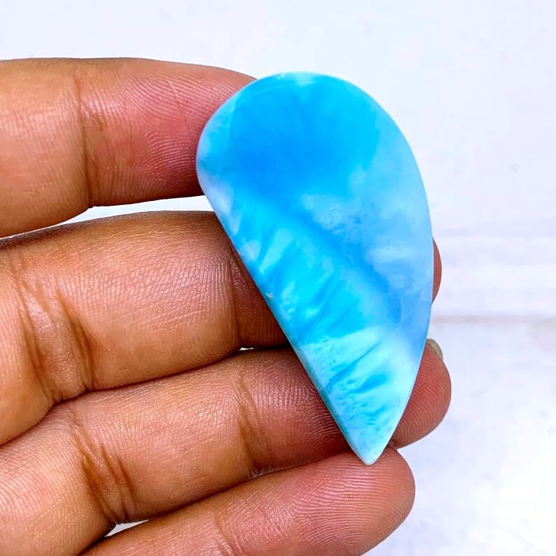 Larimar pour fabriquer un collier unique, cabochon de lithothérapie DIY - 5