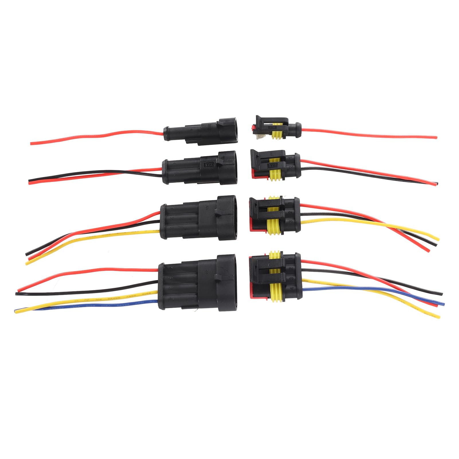 Tyenaza 26 Kits 16AWG-Drahtverbinder, 1/2/3/4-Pin-Weg, Wasserdichter Kabelverbinder, Schnelltrenn-Kfz-Elektroverbinder Für Auto, LKW, Boot