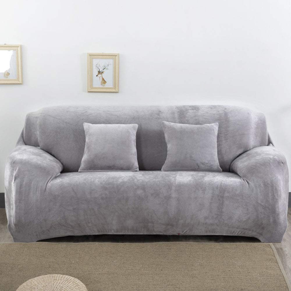 Housse de canapé antidérapante et extensible en peluche pour l'hiver