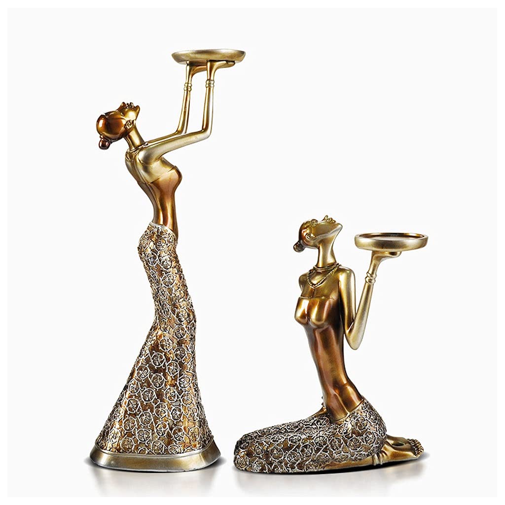 Sturdy Candle Holder Stand Candle Holder Decor, Retro Candlestick, Resin Candelabra For Dining Table Wedding Party Centerpieces Home Non Topple(C)