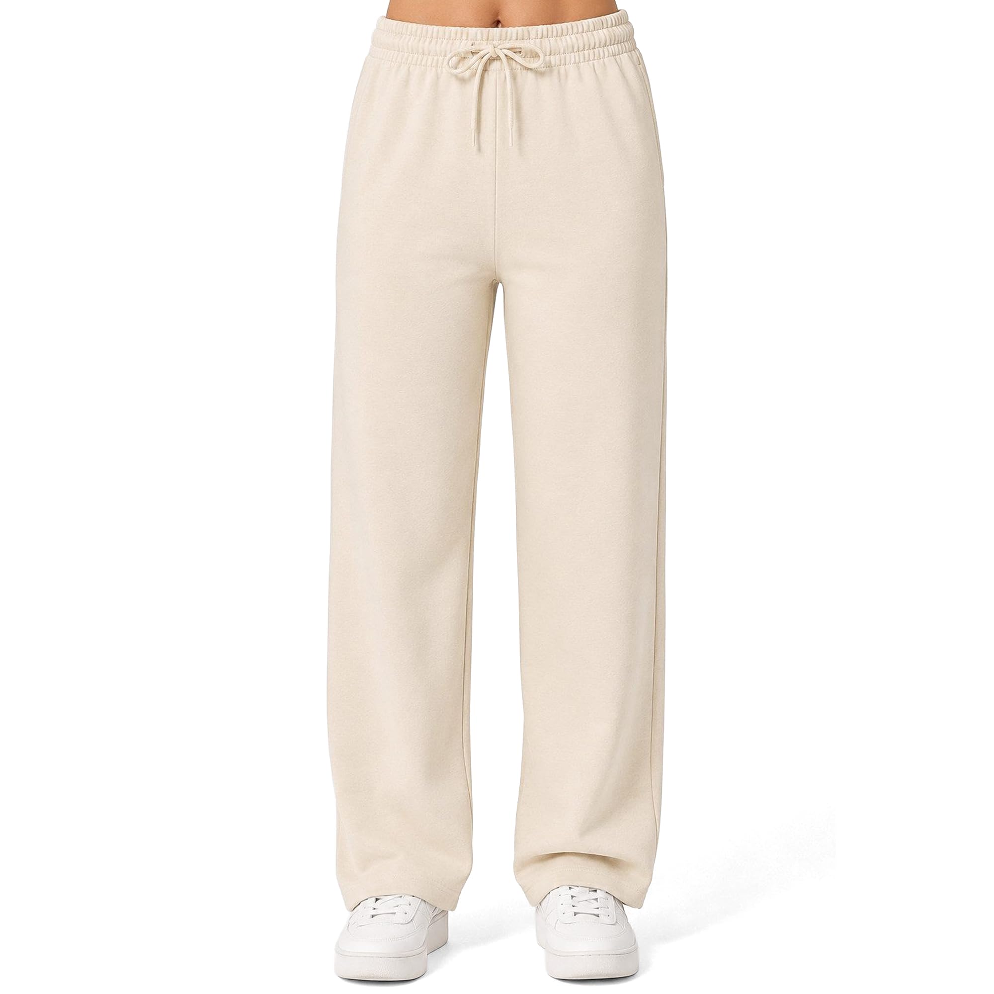 ROSS CAMP Pantaloni da jogging da donna in cotone, pantaloni lunghi da allenamento, comodi da jogging, con gamba larga, con elastico in vita