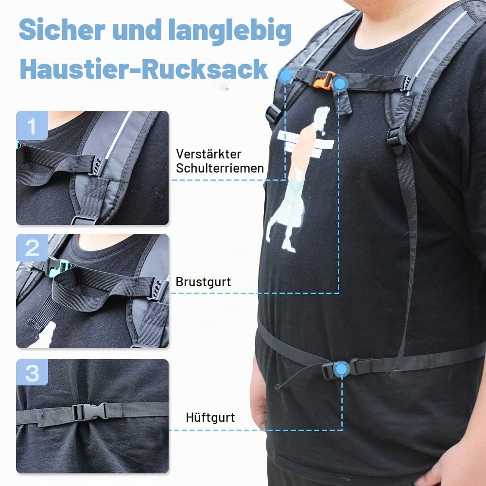 Woolala Hunderucksack-Rucksack für Welpen, Rucksack mit wasserdichter Auskleidung, vorne herausnehmbar, kleines Haustier-Reisegepäck für Wandern, Spazierengehen, Radfahren