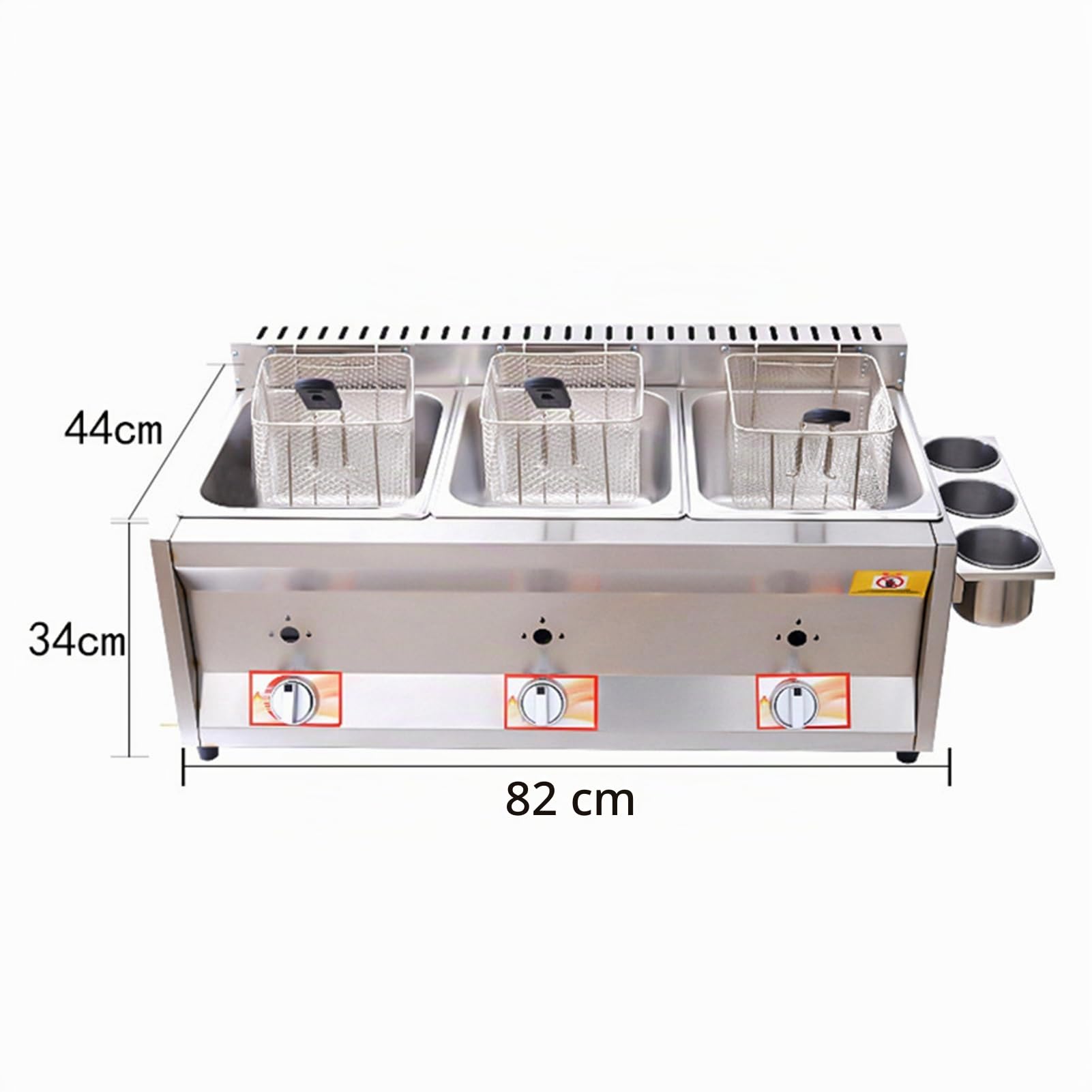 Fritteuse mit 2 Tanks aus Edelstahl, LPG-Gas mit 10 L x 2/3 Korb und Deckel, große Kapazität, Propan für Zuhause, Küche und Restaurant