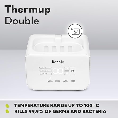 Miniatura 6 de LIONELO Thermup - Calentador doble de botellas, 2 botellas simultáneamente, calienta la leche en 3-5 minutos, 6 modos de funcionamiento, función de