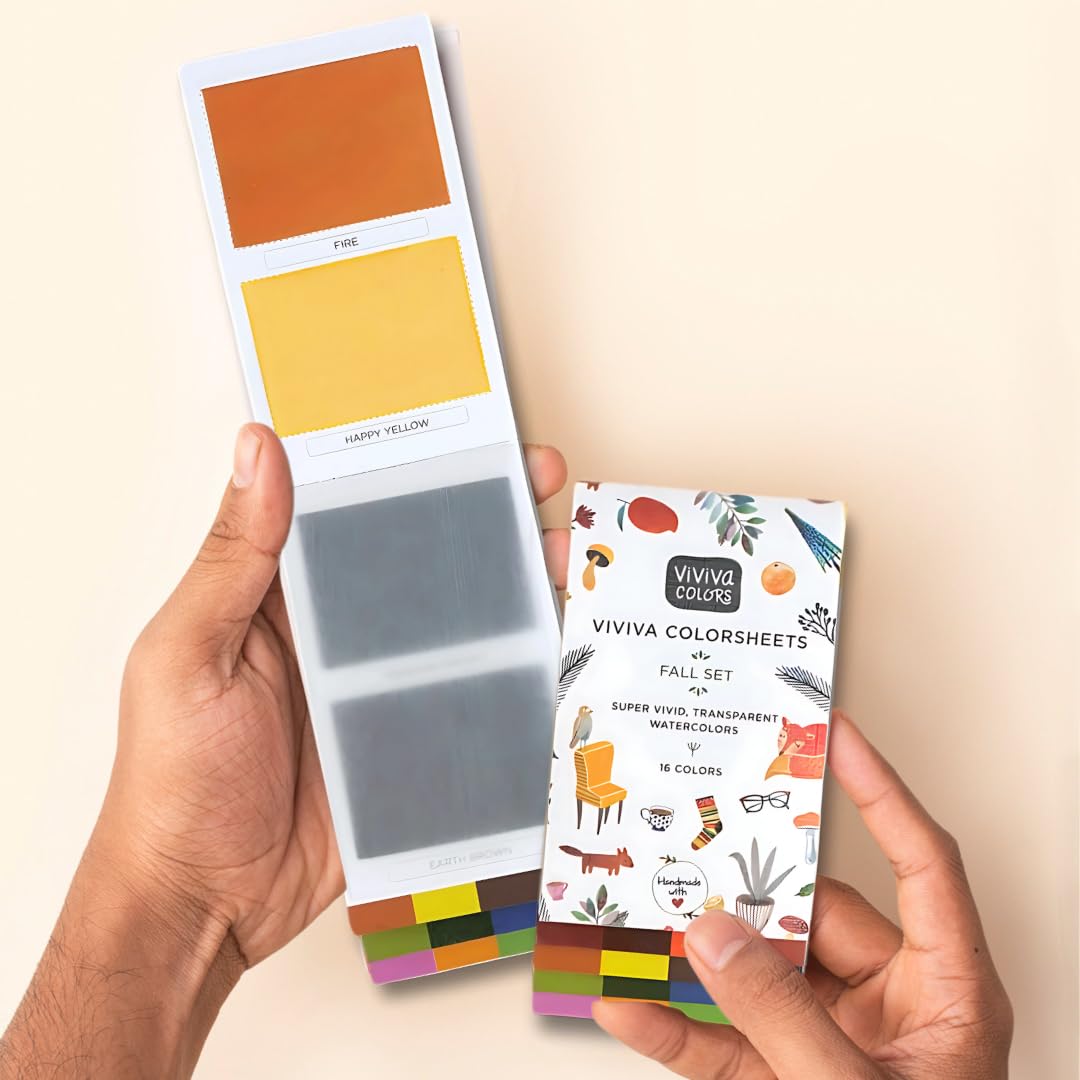 Feuilles d'aquarelle de voyage Viviva Colorsheets lot de 16 couleurs vives pour adultes