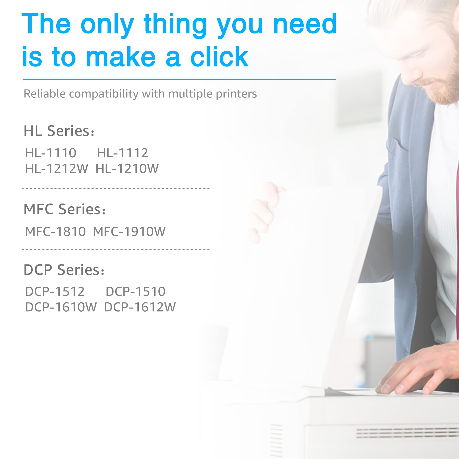 7Magic Toner TN1050 Compatibili per Brother TN1050 TN-1050 Cartucce Toner per DCP-1612W HL-1110 HL-1210W HL-1112 HL-1212W DCP-1510 DCP-1610W MFC-1810 MFC-1910W DCP-1512 (Nero, 2-Pack)