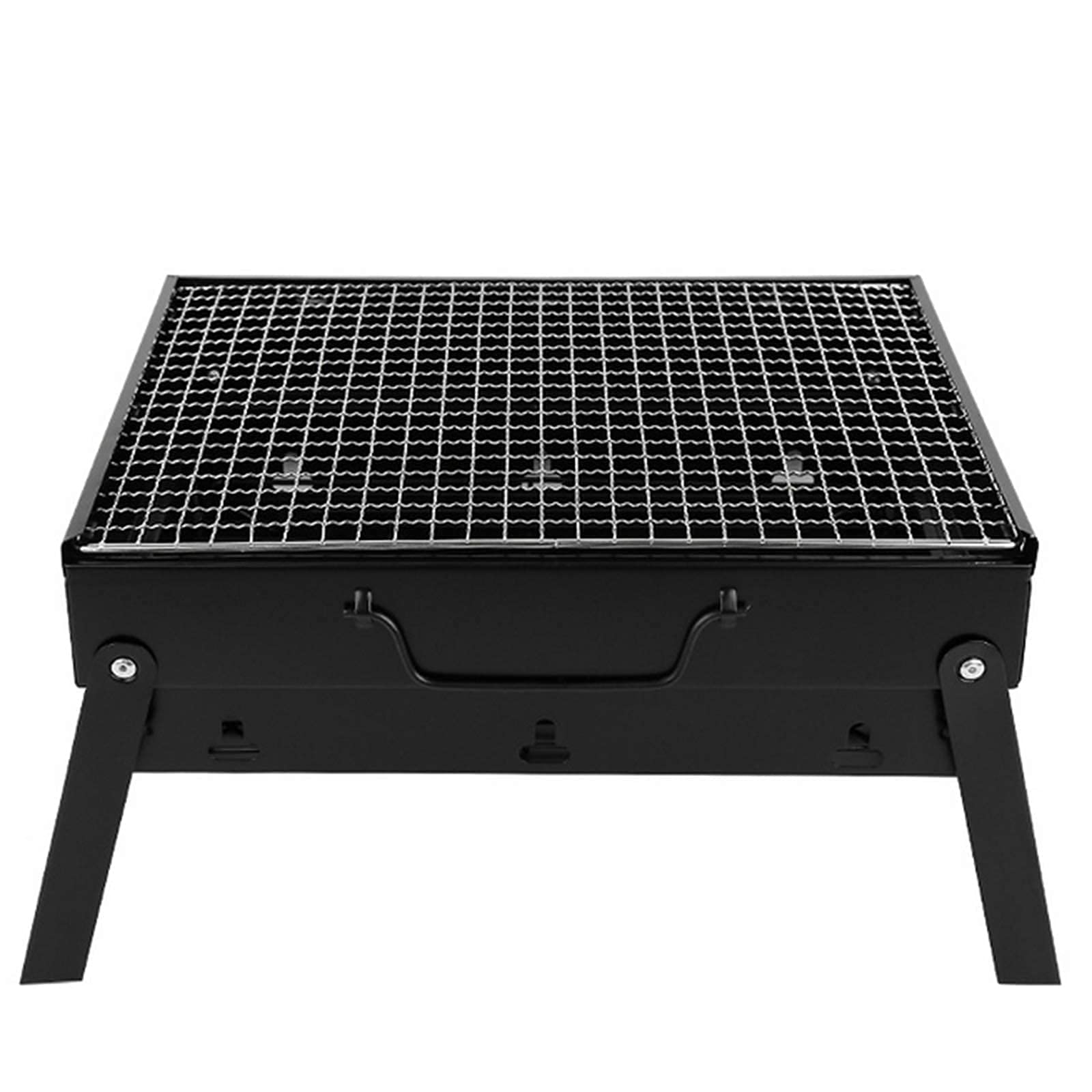 Griglia per barbecue di alta qualità Griglia per barbecue da tavolo pieghevole portatile in acciaio inox a carbonella per giardino, terrazza, escursionismo, picnic, festa (piccola, adatta per 1-6 pers