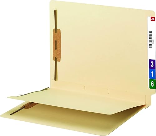 Miniatura 9 de Smead Carpetas de archivos con cierre de pestaña final, 50 unidades, Manila, pestañas reforzadas de corte recto, 4 sujetadores, tamaño carta (34220)