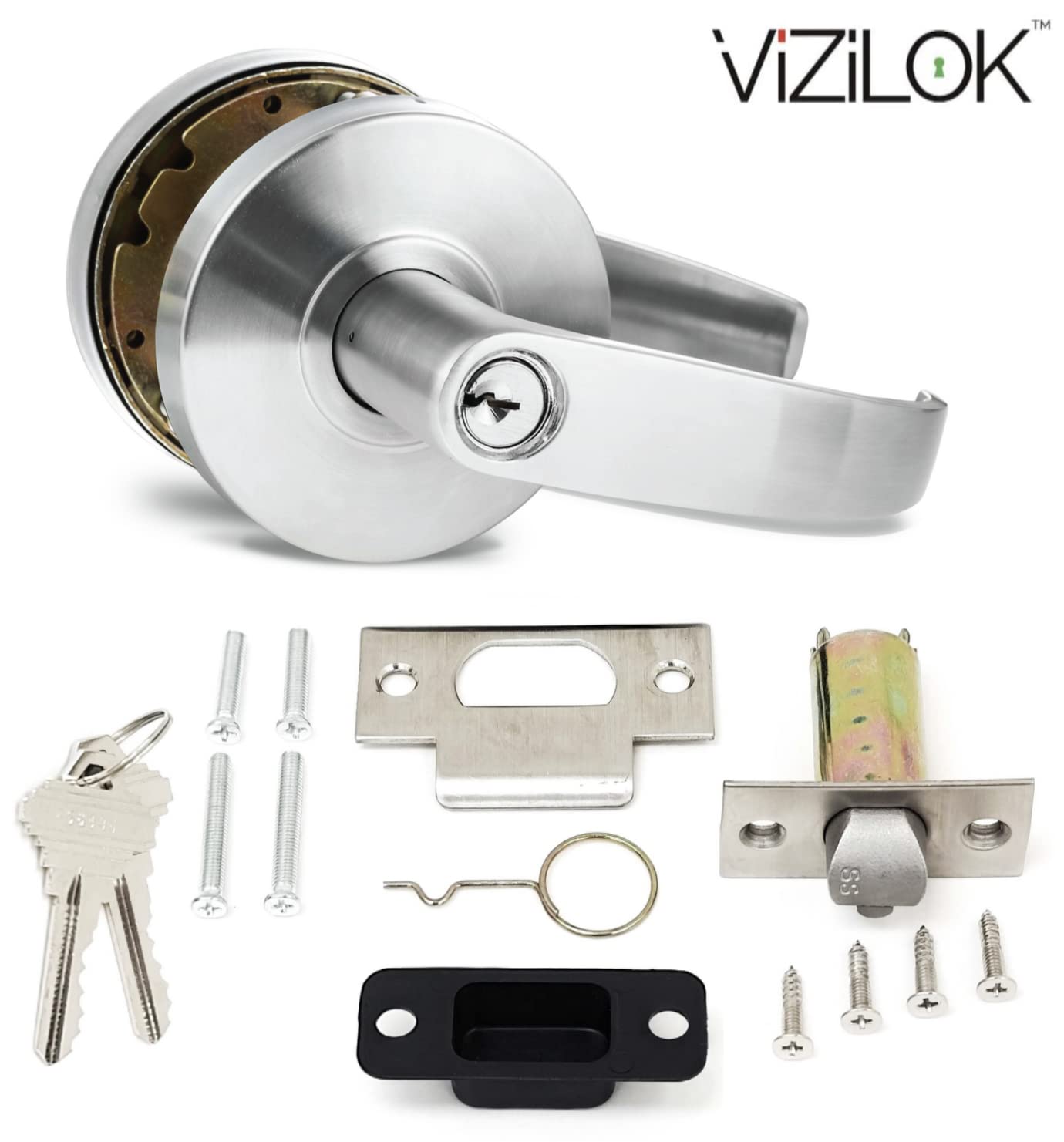 VIZILOK Vandal Resistant ADA Compliant Entrance Lever Door Lock