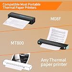 Thermal Printer Paper, Thermal Paper 8.5” x 11”, Continuous Thermal Printer Paper, Multipurpose Thermal Paper for M08F-Letter/M832/M835/JADENS Thermal Printer,100 Sheet.