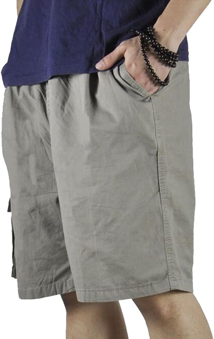 Mens Cotton Loose Drawstring Cargo Short with Full Elastic Waist - Image 5