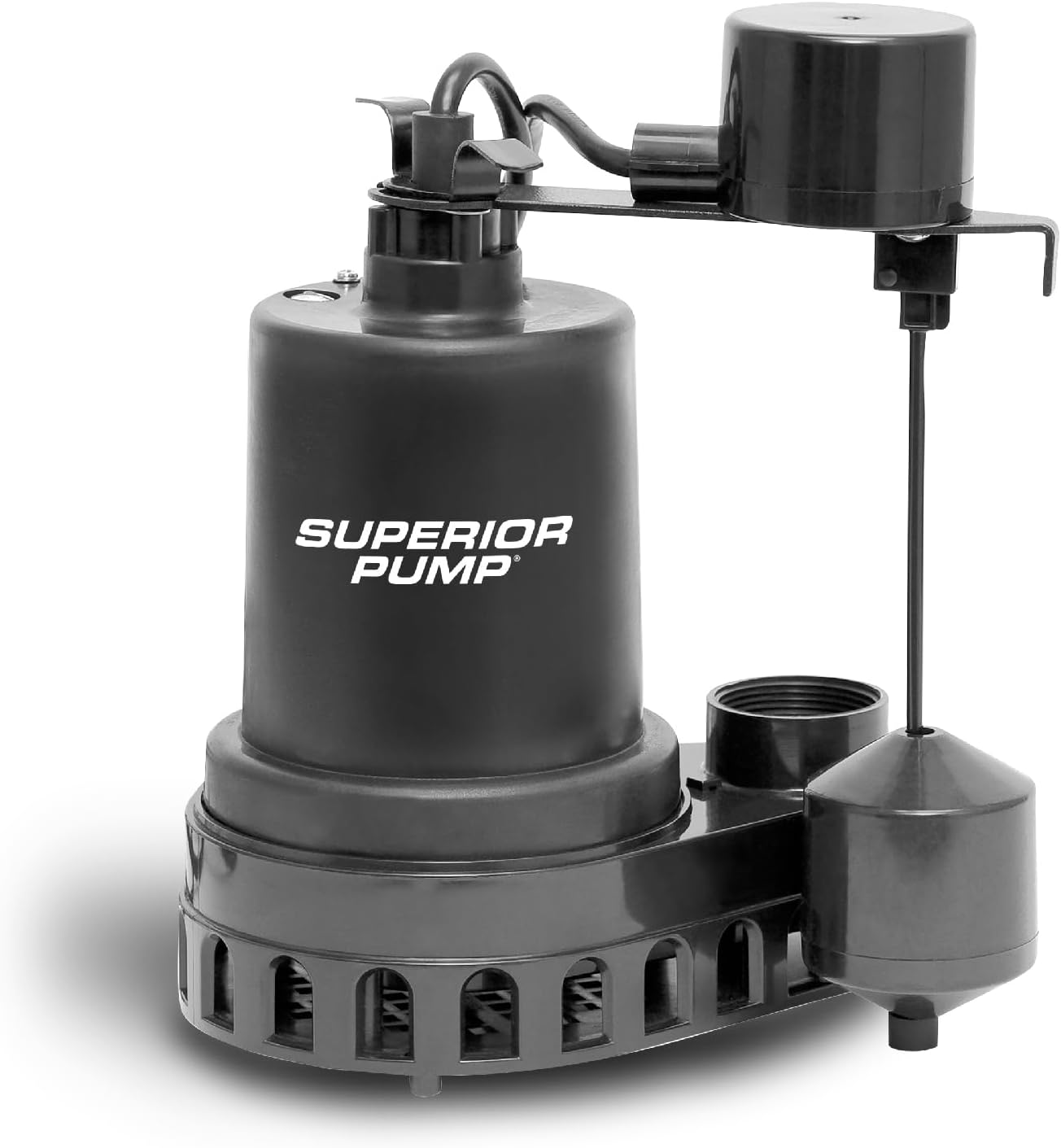 Superior Pump 92572 1/2 HP Thermoplastic Submersible Sump Pump with Vertical Float Switch