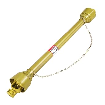 PTO Shaft, 1-3/8" PTO Drive Shaft, 6 Spline Tractor, Round Implement Ends PTO Driveline Shaft, for Finish Mower, Rotary Cutter, Yellow, 43"-61"