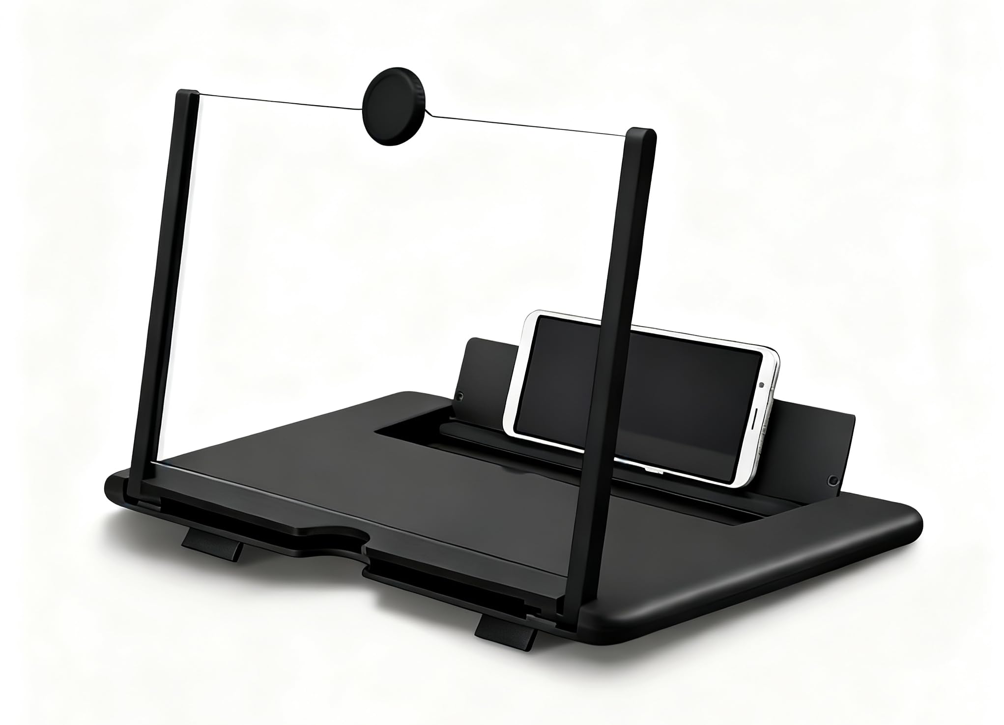 Loupe d'écran de téléphone 10", support pliable avec fonction de grossissement d'écran | Visualisation mains libres des images agrandies (noir)
