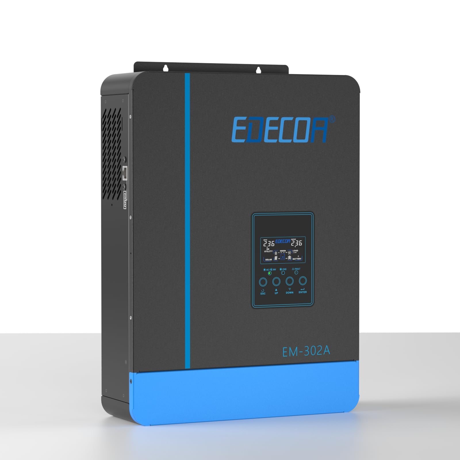 EDECOA 3000w Inverter ibrido da 24v a 220v 230v 3.2KVA/3000W Caricatore solare MPPT 80A Onda Pura (Off-Grid) con caricabatterie, rete di priorità, regolatore di carica solare