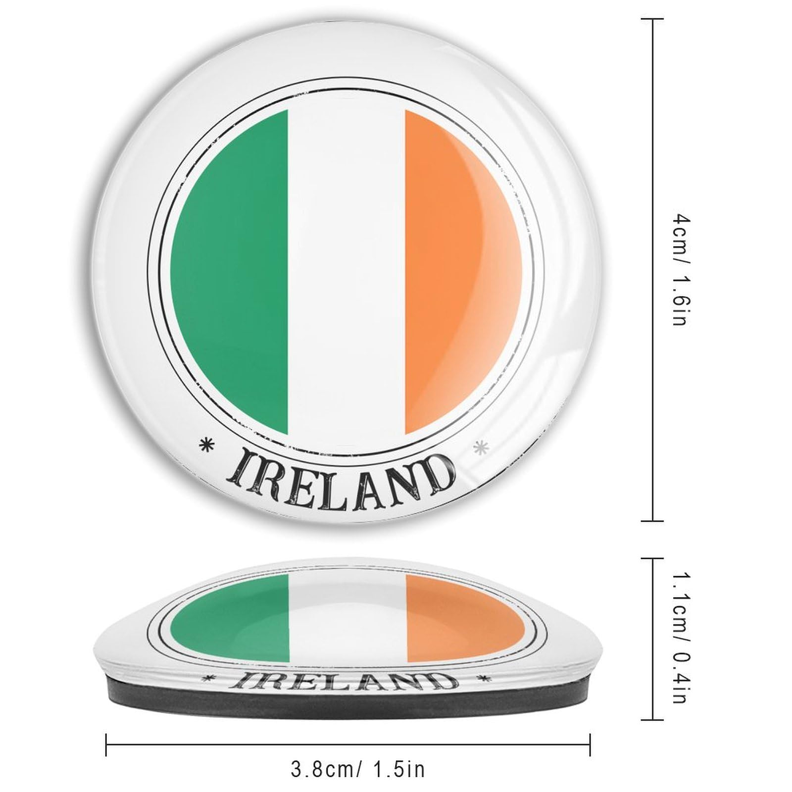 Glasmagnete mit Irland-Flagge, für Kühlschrank, Nationalfeiertag, niedliche Magnete, Urlaubsflaggen, starker Magnet, bunte dekorative Magnete für Kühlschrank, niedliche Dekoration für