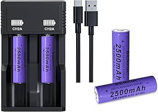 14500 Rechargeable Battery 3.7v Lithium ion Battery 2500mAh High Capacity for Headlamp Flashlights Headlight Cameras Toys.(Button Top 4 Pack,14500 Battery+Charger)