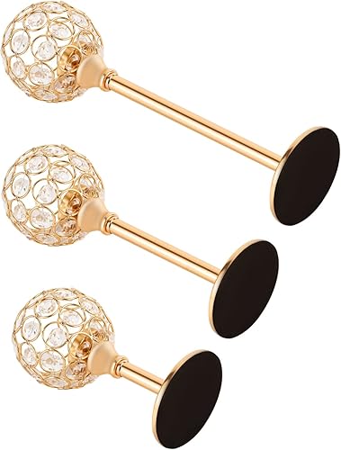 Miniatura 3 de Paquete de 12 portavelas de cristal dorados portavelas decorativo para jardín patio bares centros de mesa de Navidad