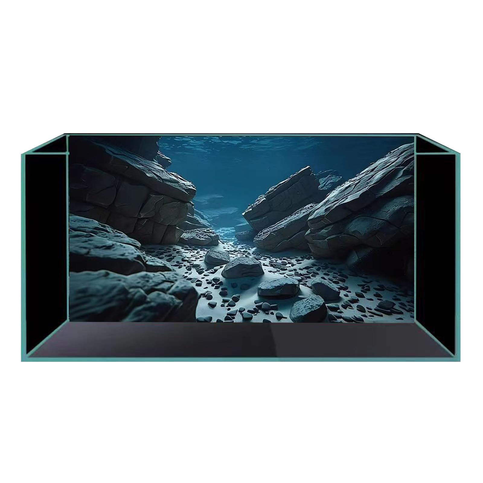 Sfondo naturale subacqueo scuro per acquari, sfondo acquario, adesivi per acquari, 30 cm, 40 cm, 50 cm, 60 cm, 80 cm (60 x 120 cm, rocce subacquee 6)