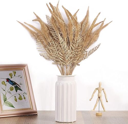 Miniatura 2 de Plantas artificiales, hierba de cola dorada, para Navidad, plantas falsas, arbustos, decoración de helechos, arbustos sintéticos, vegetación