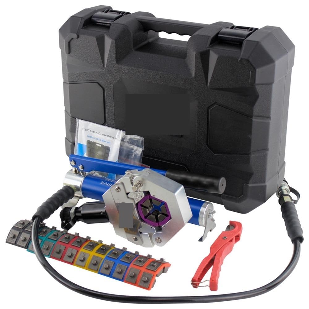 Prensa Multicapa, Crimpadora de manguera hidráulica 71500 Kit manual de crimpadora de manguera de aire acondicionado, herramienta de crimpado de manguera de reparación de aire acondicionado