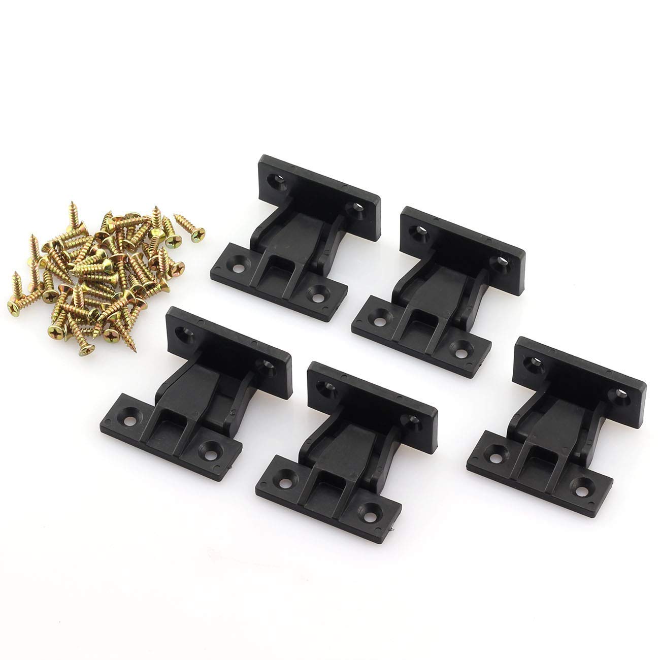 MAKINGTEC 5pcs Plastic Quick Fitting Furniture Panel Joint Bracket Fast Installation Push-On Clips Corner Buckle for Cabinet Wardrobe Mounting Roman Column Connection (Black)