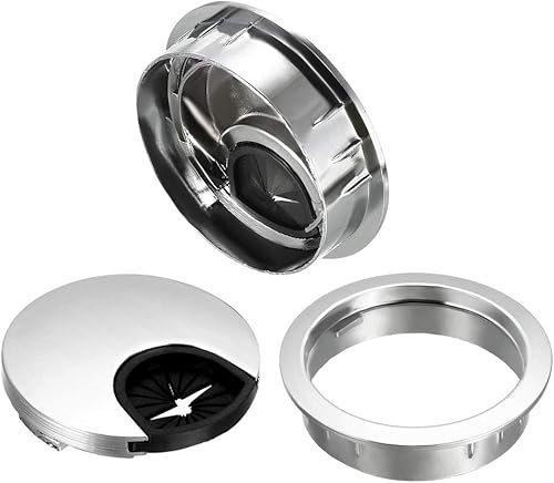 Miniatura 3 de uxcell Cubierta de agujero para cable, 2 pulgadas1.969 in, aleación de zinc, para cable de escritorio, ojales para oficina, PC, organizador de