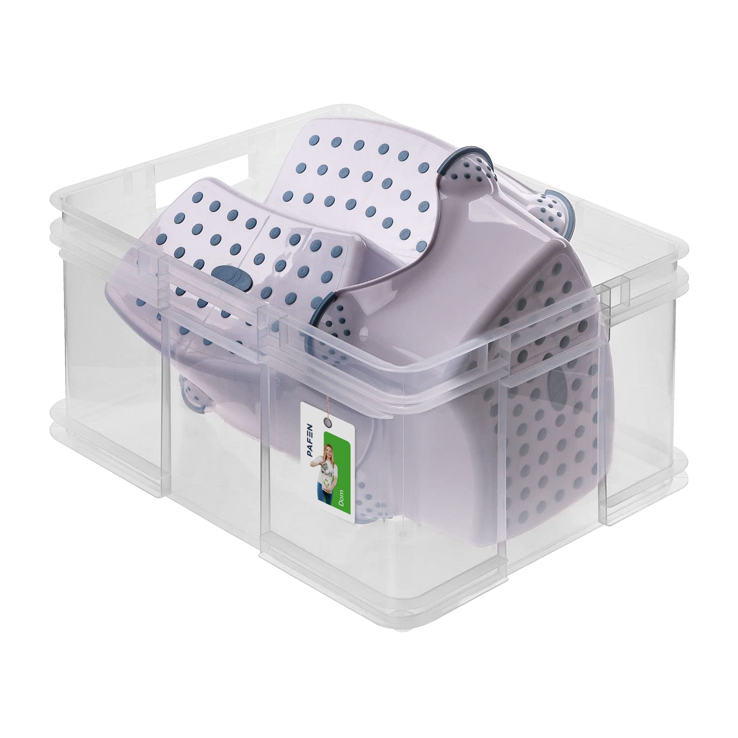 PAFEN 3x Euro Stapelbox 54l - 52,5 x 43 x 28,5 cm – Aufbewahrungsbehälter Euro-box Transparent Stapelkasten Transport Eurobehälter aus PP