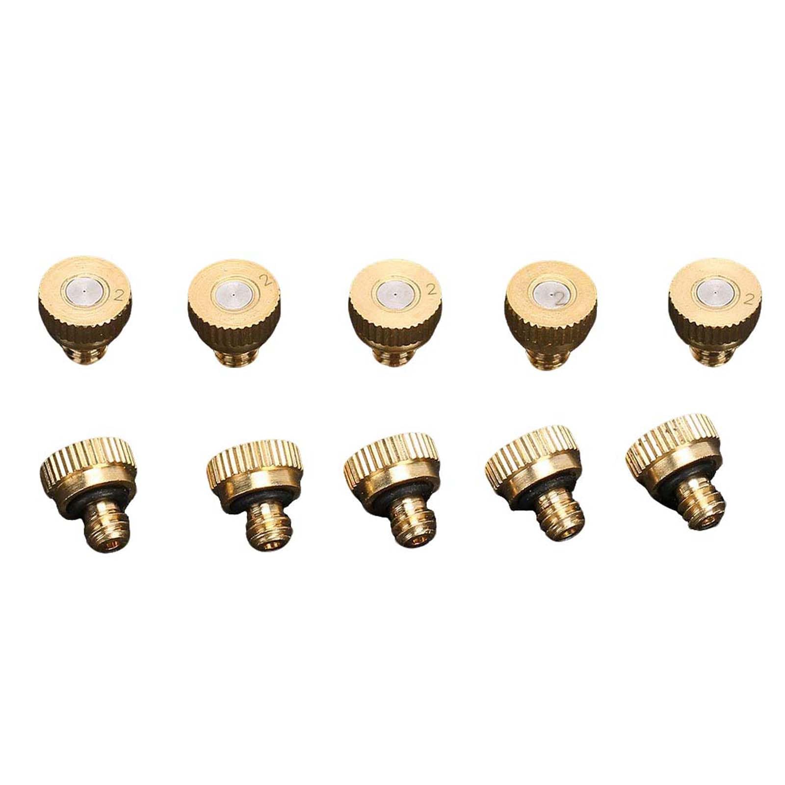 PUAISJN Brass Misting Nozzles, Brass Misting Nozzle 10/24 UNC Low Pressure Atomizing 0.1-0.8mm Aperture Pack Of 10-50(50 Pieces,Aperture0.3mm)