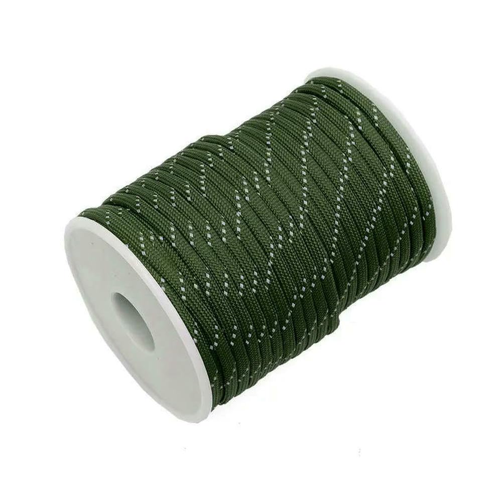 Cuerda Paracord 550 Reflectante de 7 hebras y 4 mm para Tienda de campaña Accesorios de Supervivencia para Acampada Cuerda de paracaídas de Advertencia cordón para toldo de Senderismo