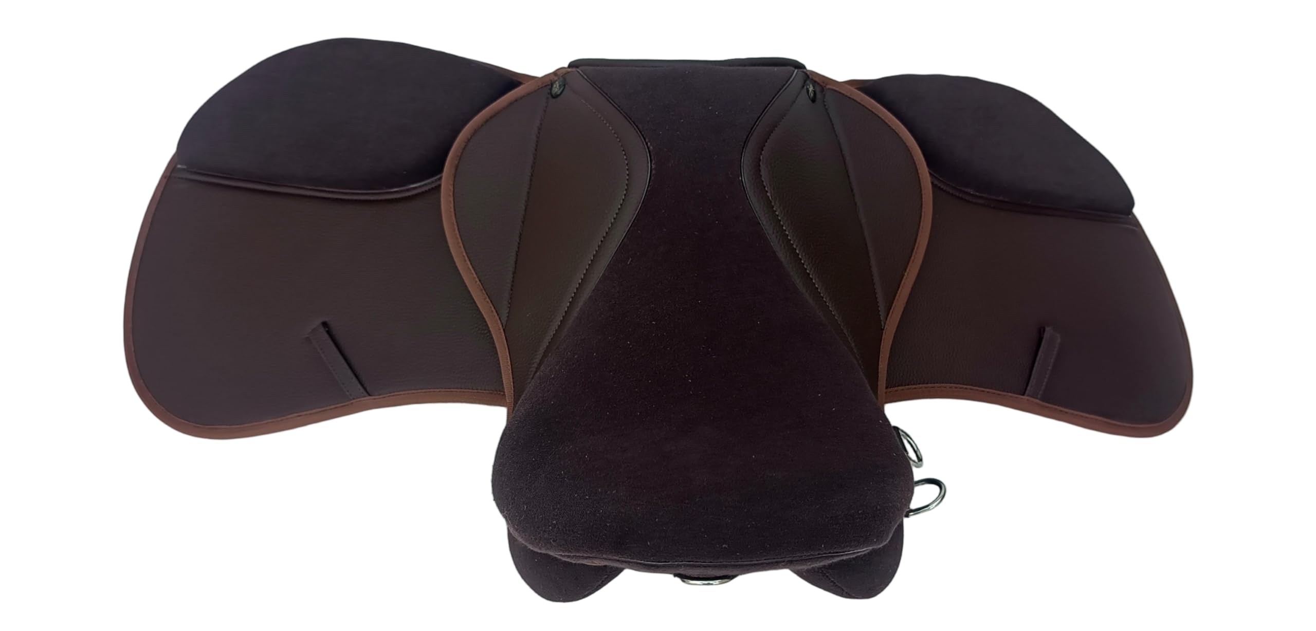Sella per cavalli sintetici, larghezza 45 cm, colore: Nero e Marrone
