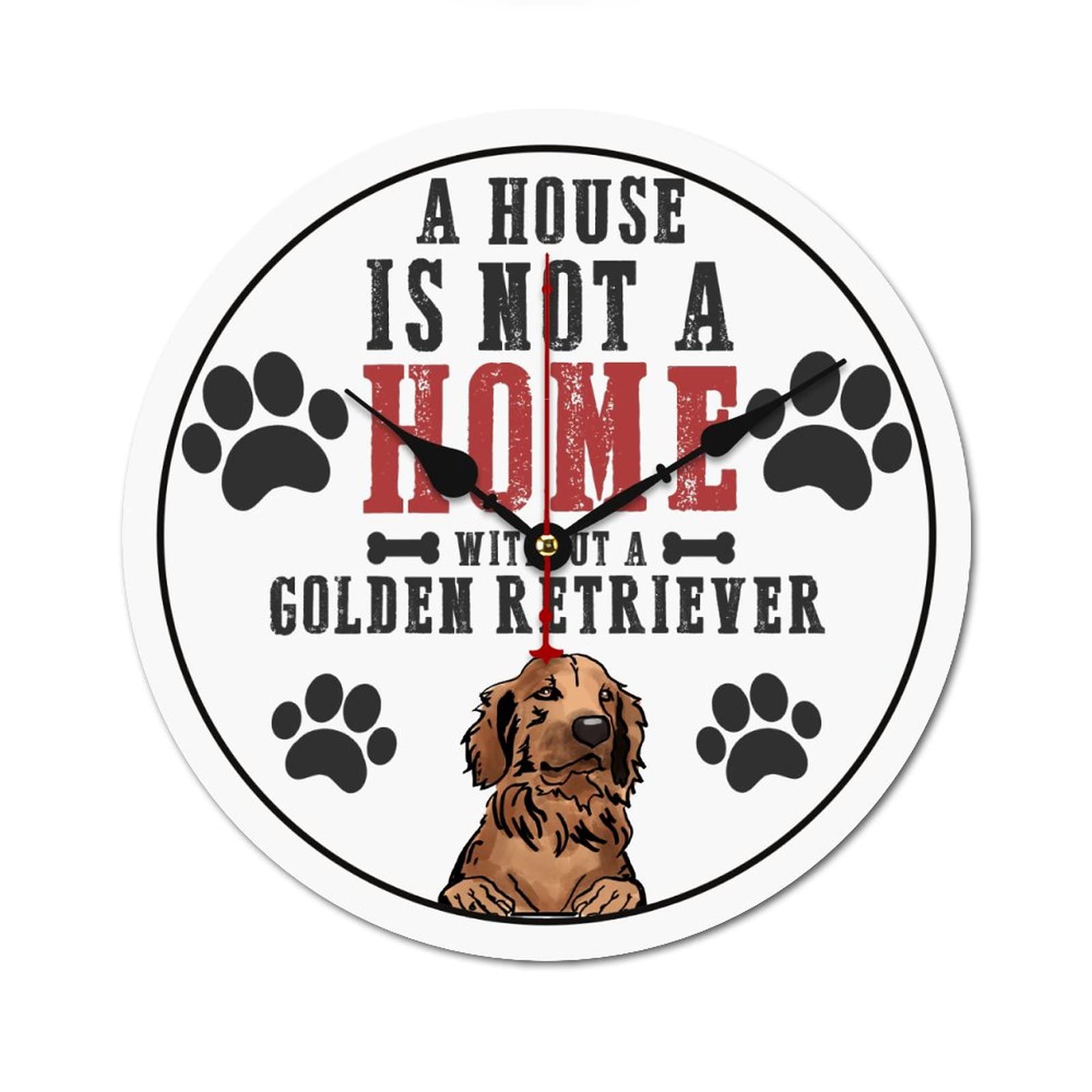 Horloge murale Golden Retriever, le cadeau de pendaison de cremaillere parfait