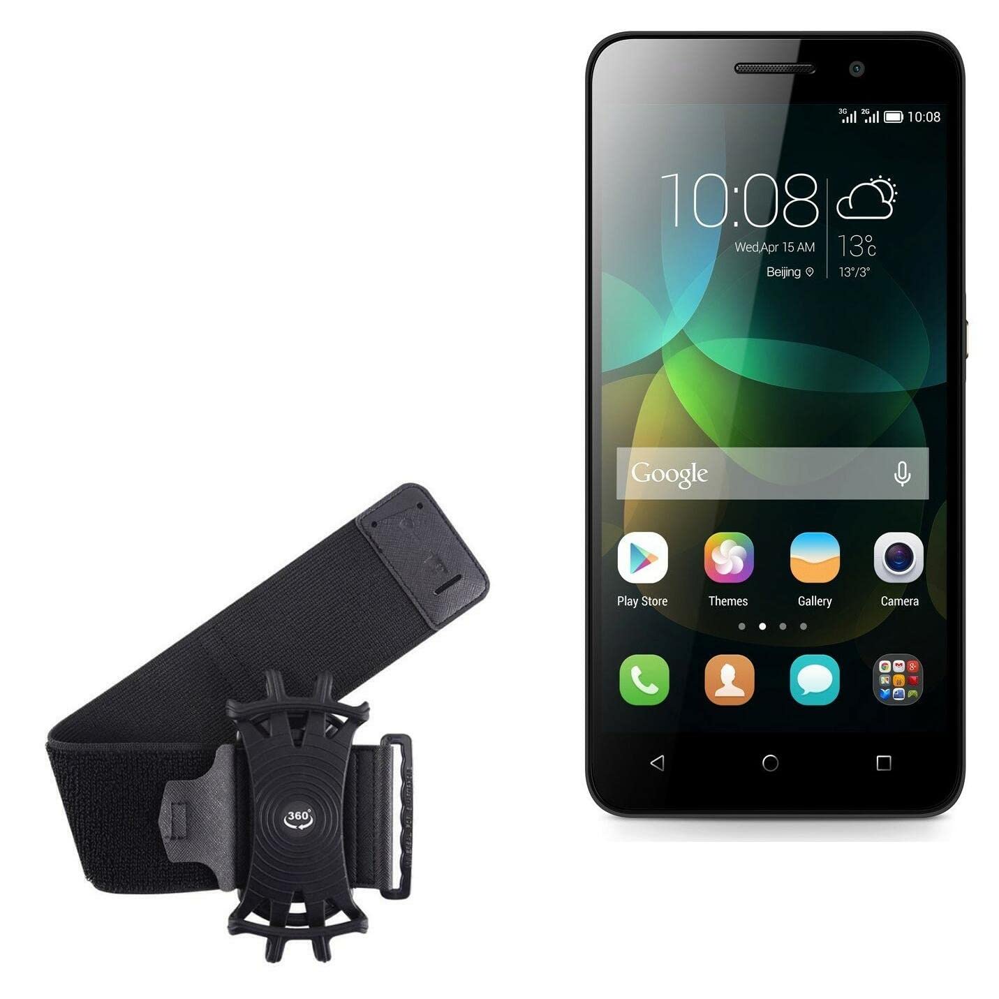 BoxWave Holster Compatible with Honor Bee - ActiveStretch Sport Armband, Adjustable Armband for Workout and Running - Jet Black