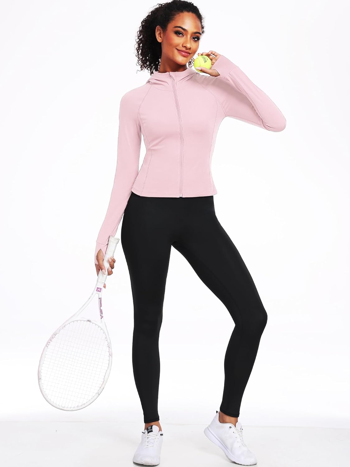 CADMUS Butterluxe Women's Long Sleeve Workout Jackets Hoodie Full Zip Slim Fit Crop Tops with Thumb Holes Running - Image 6