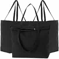 Amazon.com - Koolmox Canvas Tote Bags with Zipper, 22x16x7.8