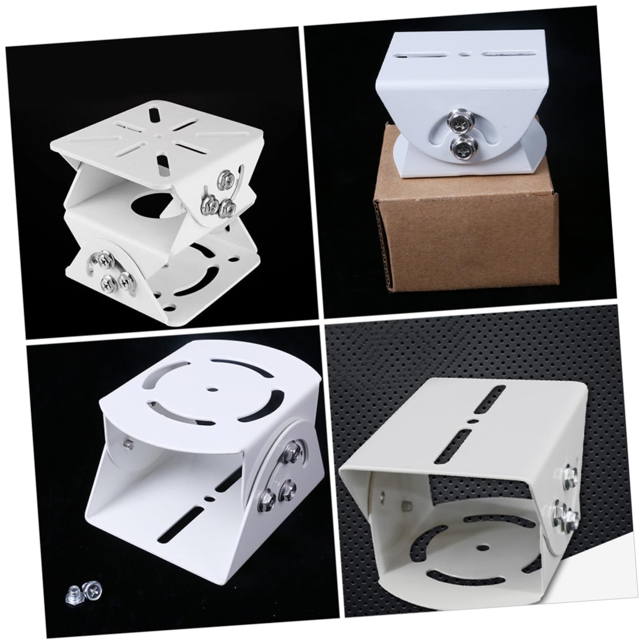 Support pour Caméra de Sécurité Blanc en Acier, 2 Pièces
