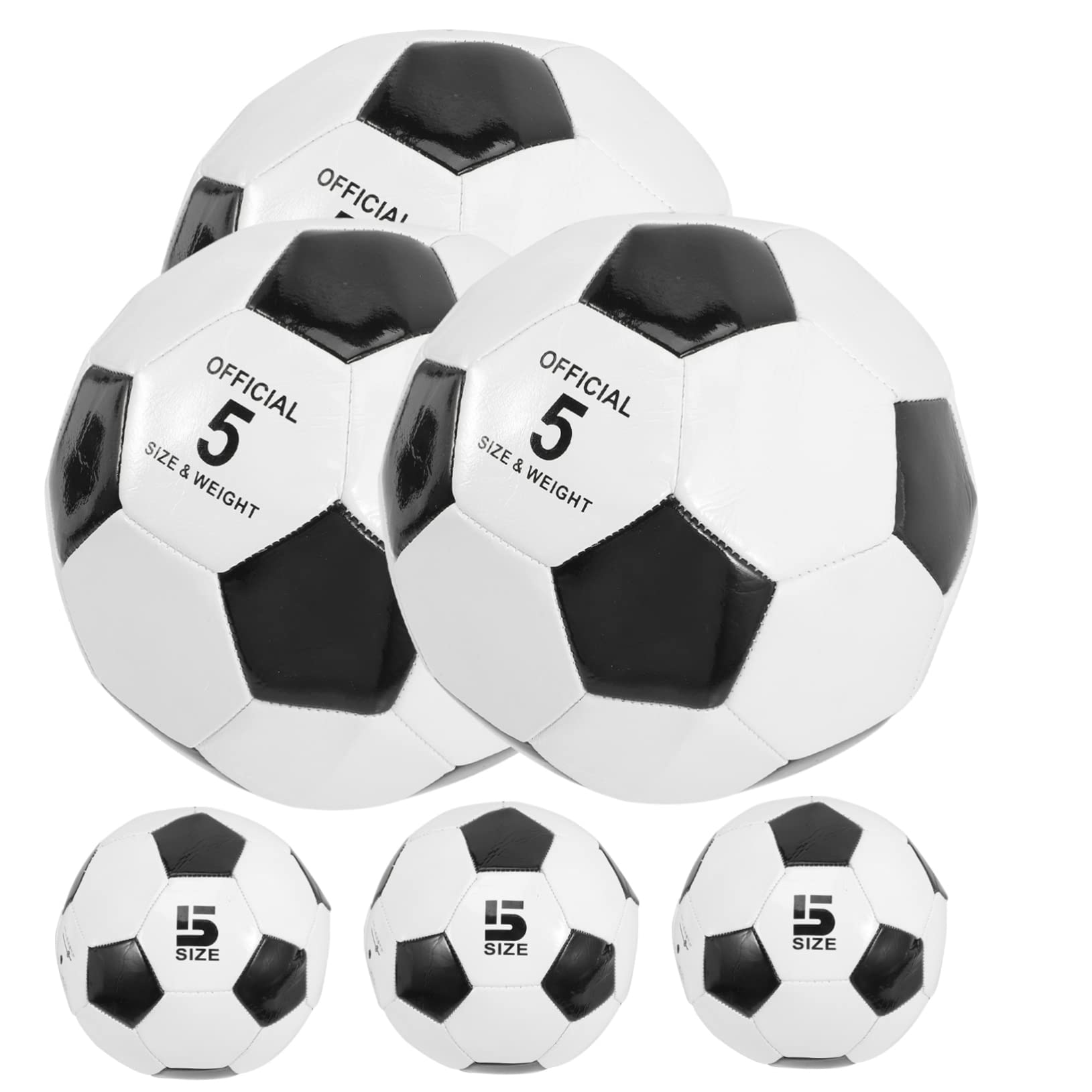 SUPVOX Soccer Toy for Boys and Girls 6 Pack PVC Footballs Size 5 Machine Sewn Great for Practice