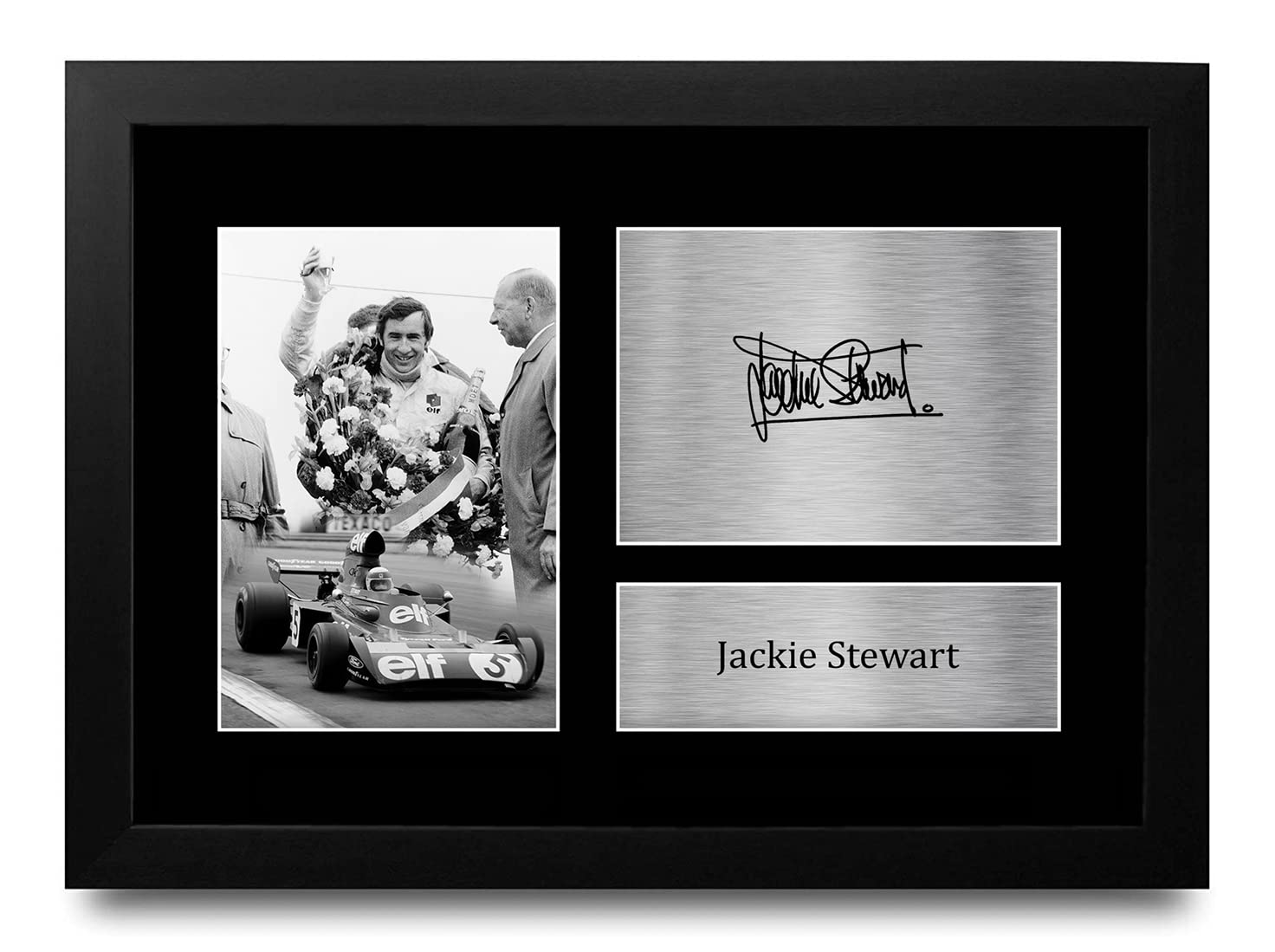 HWC Trading FR A4 Jackie Stewart Formula 1 Gifts Printed Signed Autograph Picture for F1 Formula 1 Racing Fans - A4 Framed