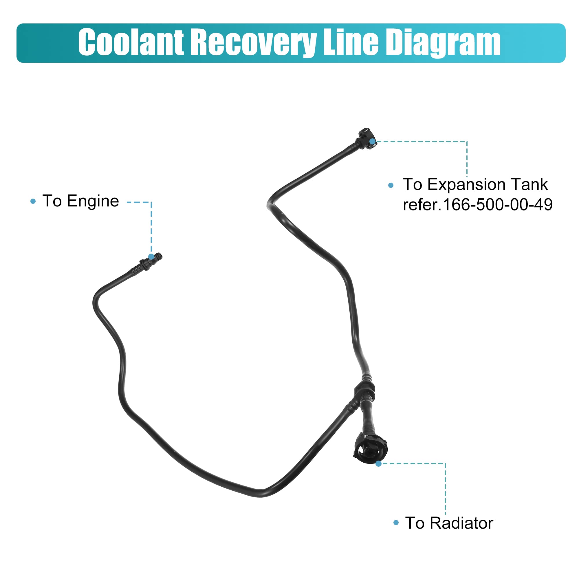X AUTOHAUX 1665000291 1665001091 Radiator Overflow Hose Expansion 