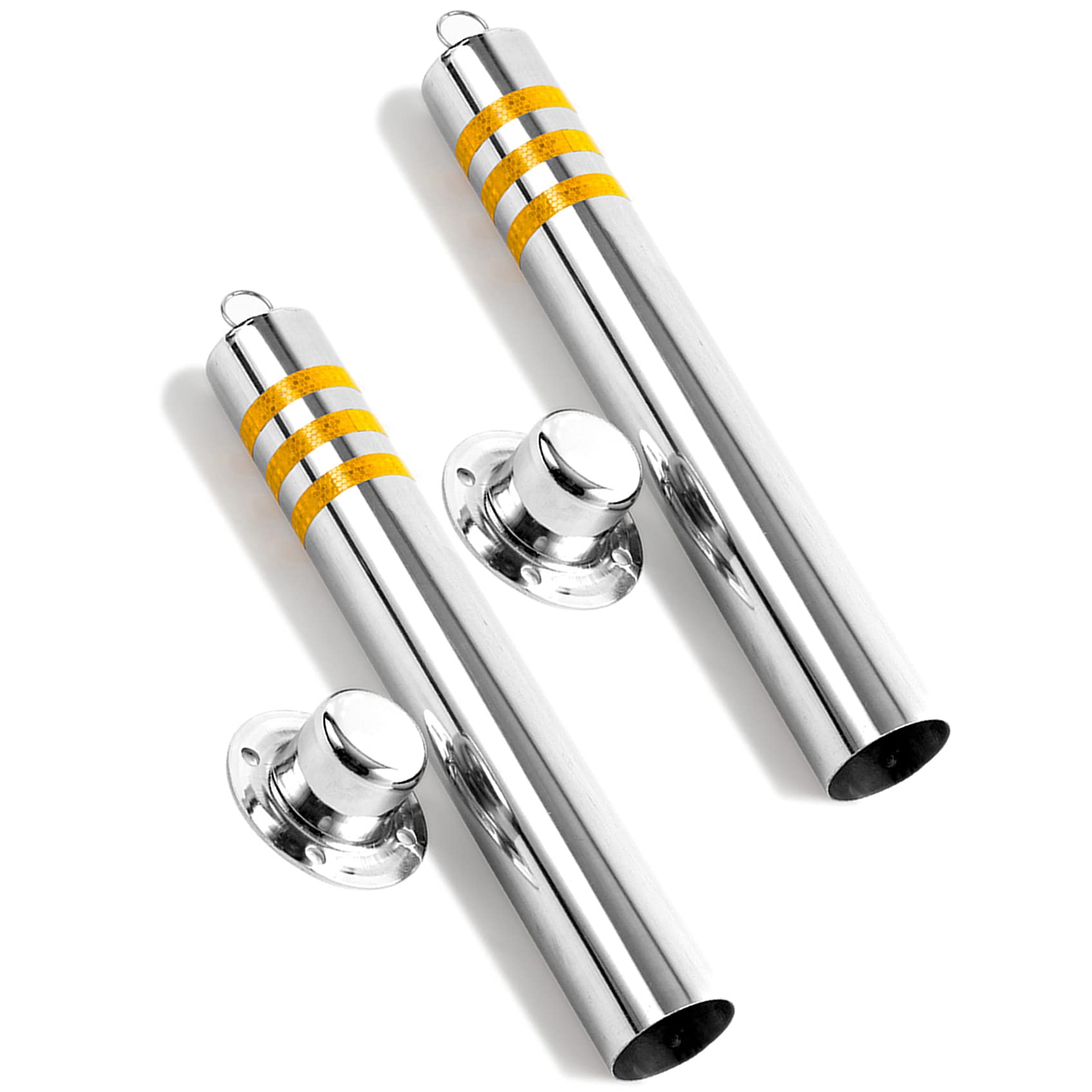 Poteau de stationnement avec bandes réfléchissantes en acier durable (lot de 2)