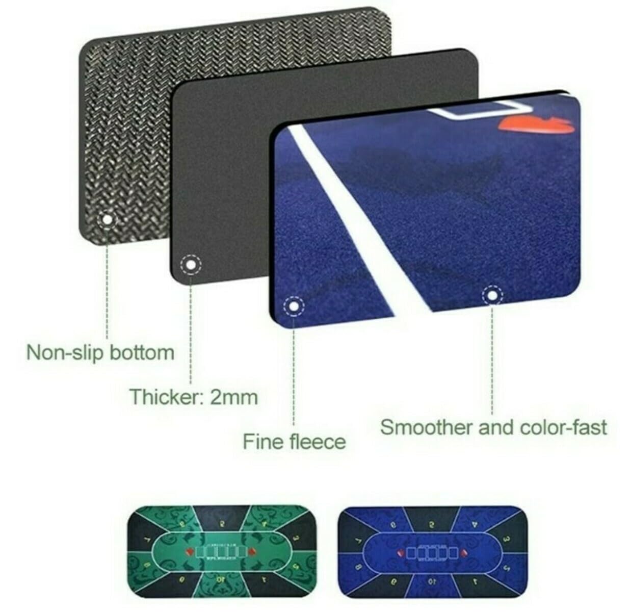 Pegasi Pokermatte Royal - Pokermatte 180x90 - Mit Tragetasche - Unterlage Pokertisch - Poker Tischauflage - Pokerteppisch - Pokertuch - Oval - Grün