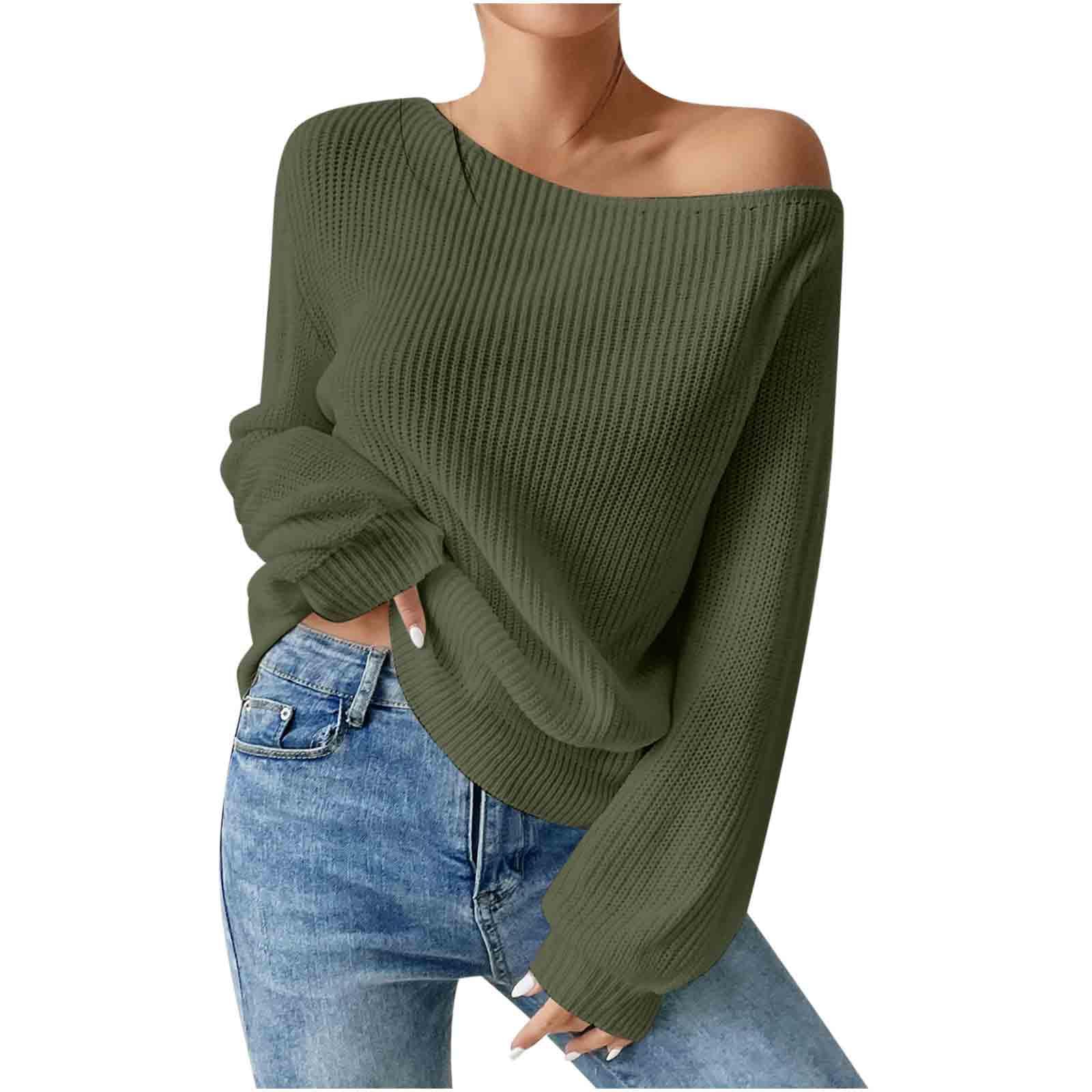 Long Sleeve Shirts for Women Winter Fall Crewneck Sweater Loose Fit Crochet Tops Blouses Shirts Women 2025