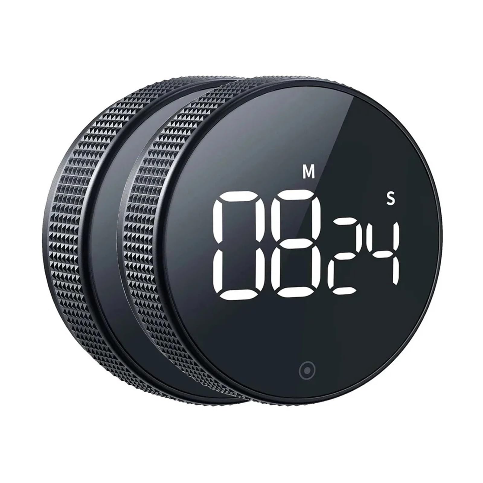 1/2 Temporizadores De Cocina Digitales, Temporizadores Visuales, Pantalla Grande | Temporizador magnético de cuenta atrás/cuenta atrás, adecuado for el aula, la cocina y el fitness(Black 2pcs)